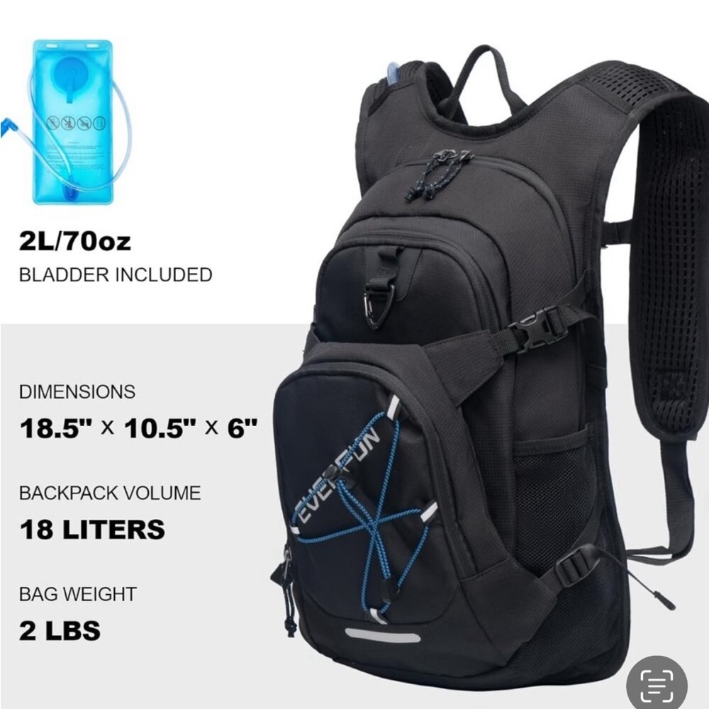 EVERFUN Hydration Backpack 18L Pack Lightweight, Insulated new